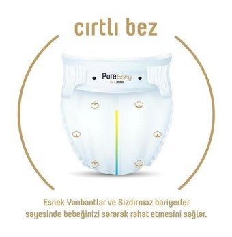 Pure Baby Organik 2 Numara Organik Bantlı Bebek Bezi 136'lı