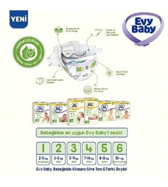 Evy Baby 5 Numara Bantlı Bebek Bezi 176'lı