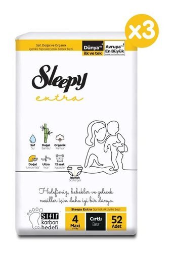 Sleepy Extra 4 Numara Bantlı Bebek Bezi 156'lı