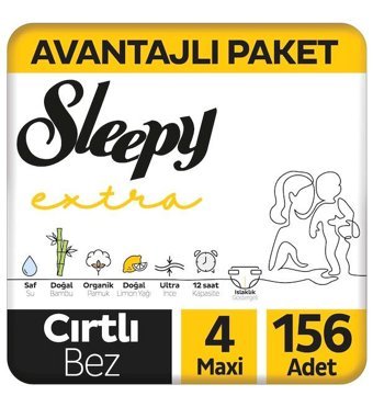 Sleepy Extra 4 Numara Bantlı Bebek Bezi 156'lı
