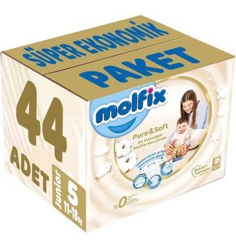 Molfix Pure Soft 5 Numara Bantlı Bebek Bezi 44'lü