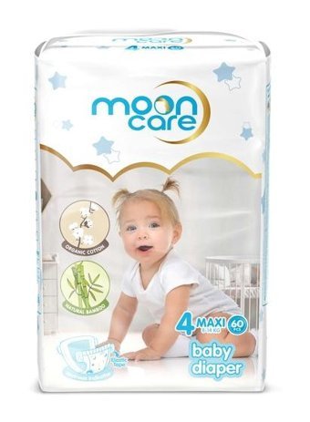 Mooncare 4 Numara Bantlı Bebek Bezi 60'lı
