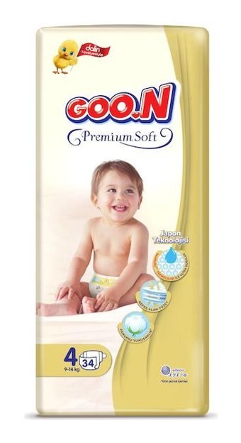 Goon Premium Soft 4 Numara Bantlı Bebek Bezi 34'lü