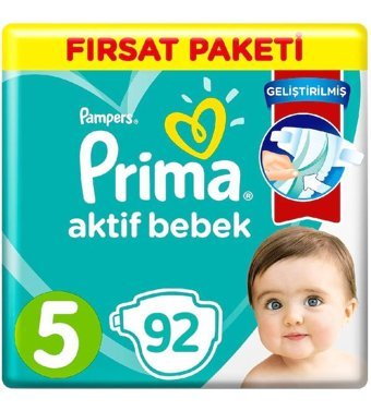 Prima 5 Numara Bantlı Bebek Bezi 2x46'lı