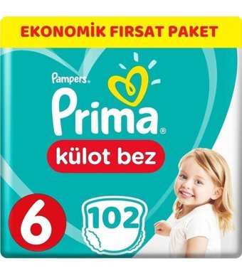 Prima 6 Numara Külot Bebek Bezi 102'li