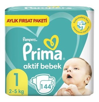 Prima 1 Numara Bantlı Bebek Bezi 144'lü