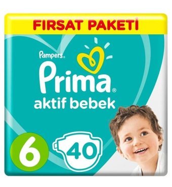 Prima 6 Numara Bantlı Bebek Bezi 40'lı