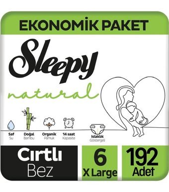 Sleepy Natural 6 Numara Bantlı Bebek Bezi 6x32'li