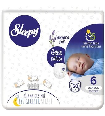 Sleepy 6 Numara Külot Bebek Bezi 60'lı