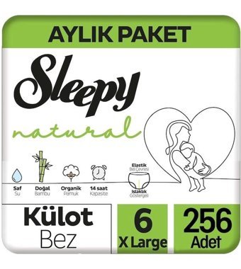 Sleepy Natural 6 Numara Külot Bebek Bezi 4x64'lü