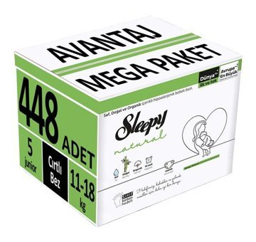 Sleepy Natural 5 Numara Bantlı Bebek Bezi 4x112'li