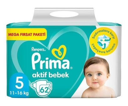 Prima Pampers 5 Numara Bantlı Bebek Bezi 62'li