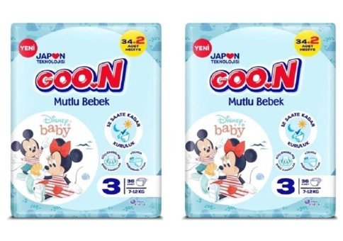 Goon Mutlu Bebek 3 Numara Bantlı Bebek Bezi 2x36'lı