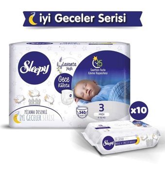 Sleepy 3 Numara Külot Bebek Bezi 340'lı