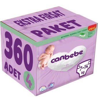 Canbebe 4 Numara Bantlı Bebek Bezi 360'lı