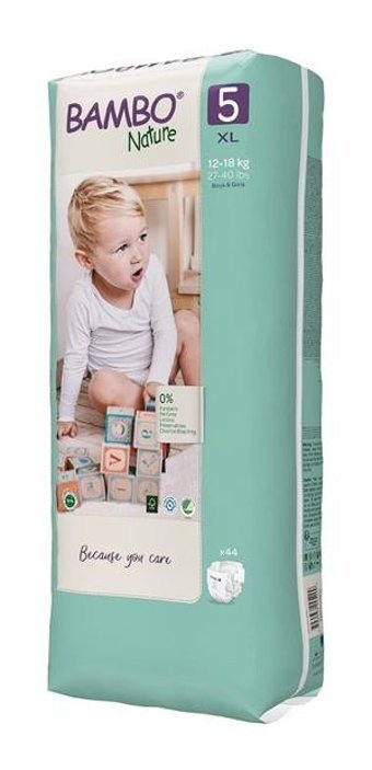 Bambo Nature 5 Numara Bantlı Bebek Bezi 44'lü