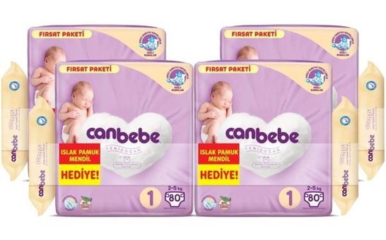 Canbebe 1 Numara Bantlı Bebek Bezi 320'li