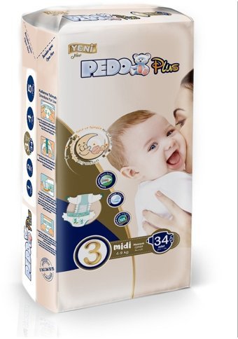 Pedo 3 Numara Bantlı Bebek Bezi 6x34'lü