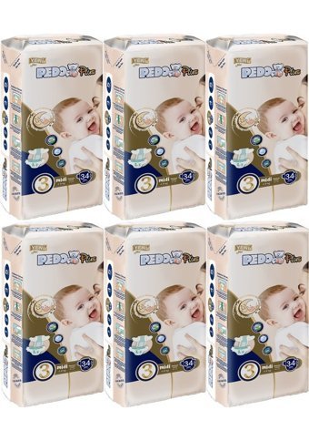 Pedo 3 Numara Bantlı Bebek Bezi 6x34'lü