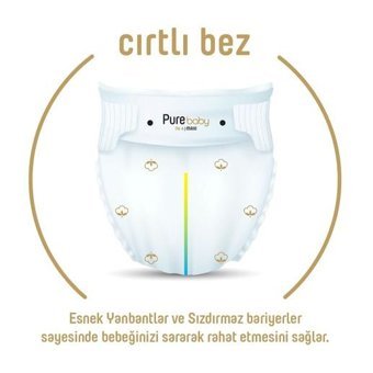 Pure Baby Organik 3 Numara Organik Bantlı Bebek Bezi 168'li