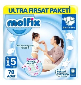 Molfix 1 Numara Bantlı Bebek Bezi 78'li