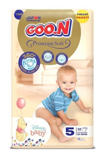 Goon Premium Soft 5 Numara Bantlı Bebek Bezi 52'li