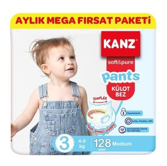 Kanz 3 Numara Külot Bebek Bezi 128'li