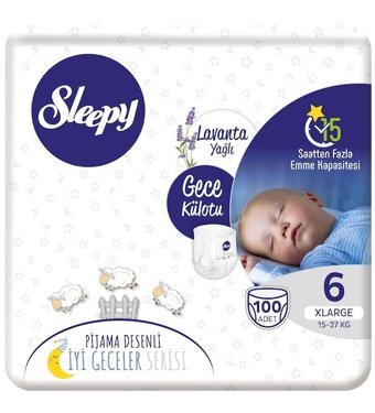 Sleepy 6 Numara Külot Bebek Bezi 100'lü