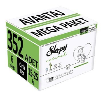 Sleepy Natural 6 Numara Bantlı Bebek Bezi 4x88'li
