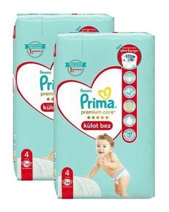 Prima Premium Care 4 Numara Külot Bebek Bezi 2x44 Adet
