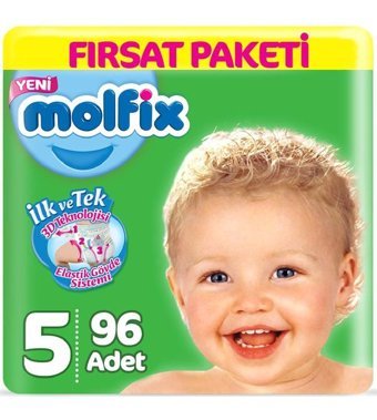 Molfix 5 Numara Bantlı Bebek Bezi 96'lı