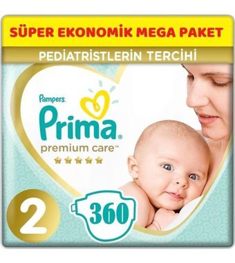 Prima Premium Care 2 Numara Bantlı Bebek Bezi 6x60'lı
