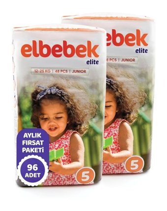 Elbebek Elite 5 Numara Bantlı Bebek Bezi 96'lı