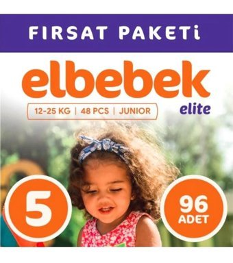 Elbebek Elite 5 Numara Bantlı Bebek Bezi 96'lı