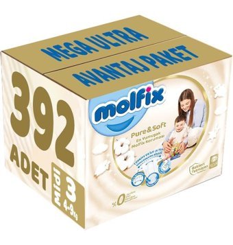 Molfix Pure Soft 3 Numara Bantlı Bebek Bezi 392'li