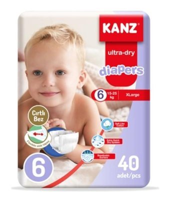 Kanz Diapers 6 Numara Bantlı Bebek Bezi 40'lı