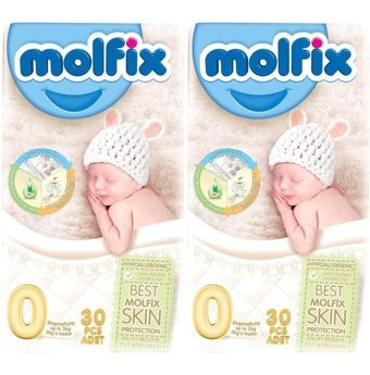 Molfix 0 Numara Bantlı Bebek Bezi 60'lı