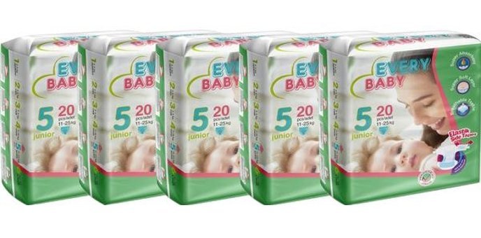 Every Baby 5 Numara Bantlı Bebek Bezi 100'lü