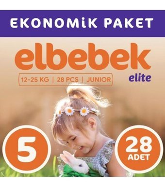 Elbebek Elite 5 Numara Bantlı Bebek Bezi 28'li