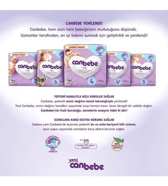 Canbebe 6 Numara Bantlı Bebek Bezi 144'lü