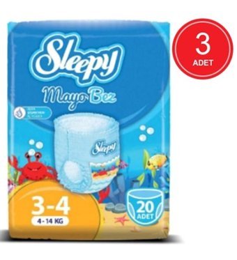 Sleepy 3 - 4 Numara Külot Bebek Bezi 3x20'li
