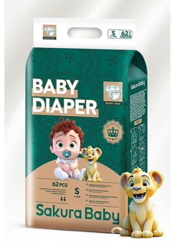 Sakura Baby 2 Numara Bantlı Bebek Bezi 62'li