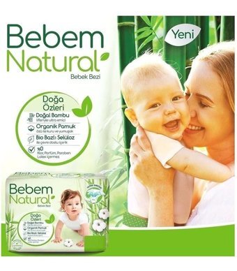 Bebem Natural 5 Numara Bantlı Bebek Bezi 4x80'li
