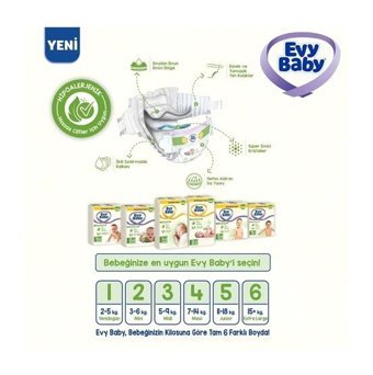 Evy Baby 1 Numara Bantlı Bebek Bezi 80'li