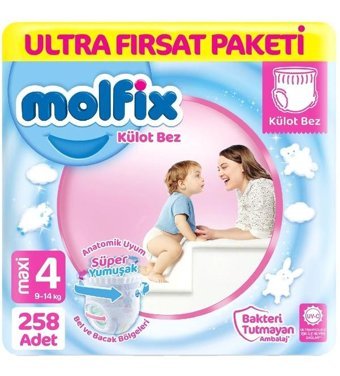 Molfix 4 Numara Külot Bebek Bezi 3x86'lı