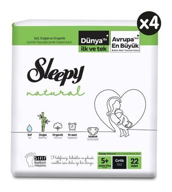 Sleepy Natural 5 Numara Bantlı Bebek Bezi 88'li