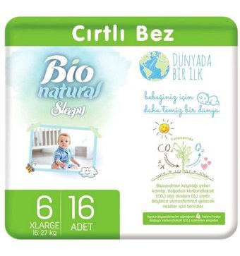 Sleepy Bio Natural 6 Numara Bantlı Bebek Bezi 16'lı