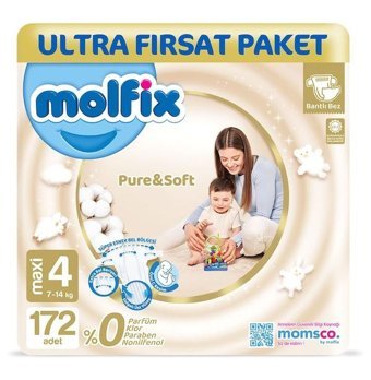 Molfix 4 Numara Bantlı Bebek Bezi 172'li