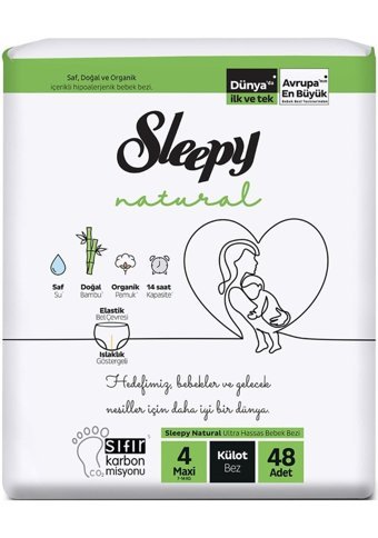 Sleepy Natural 4 Numara Külot Bebek Bezi 5x48'li