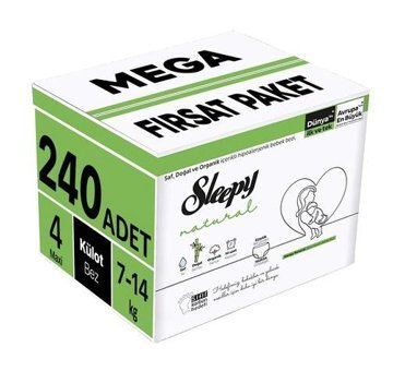 Sleepy Natural 4 Numara Külot Bebek Bezi 5x48'li